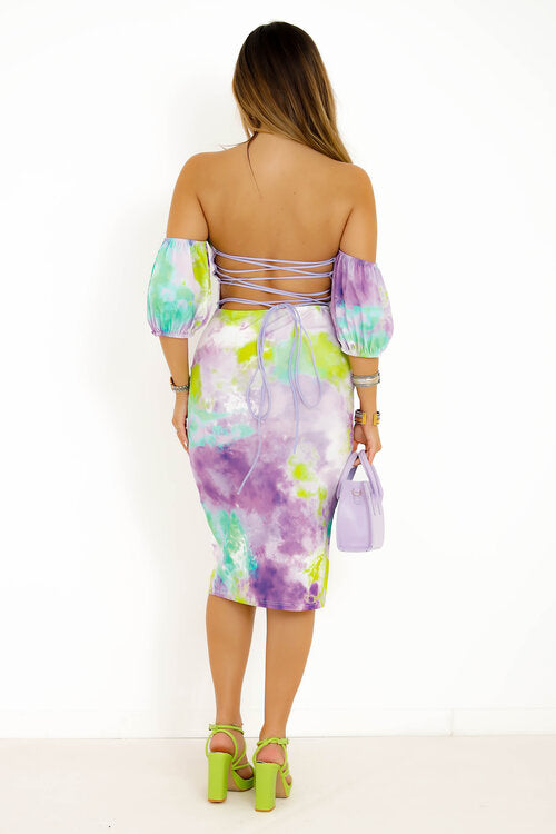 Robe Bustier Imprimée Fendue