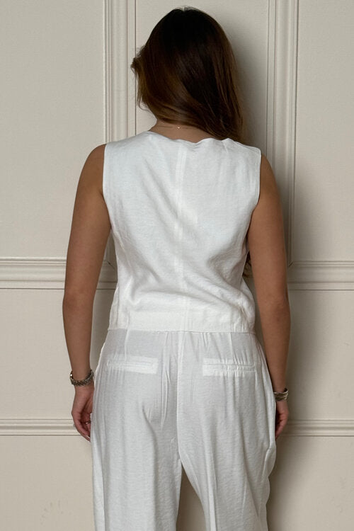 Gilet Col Carré Boutonné