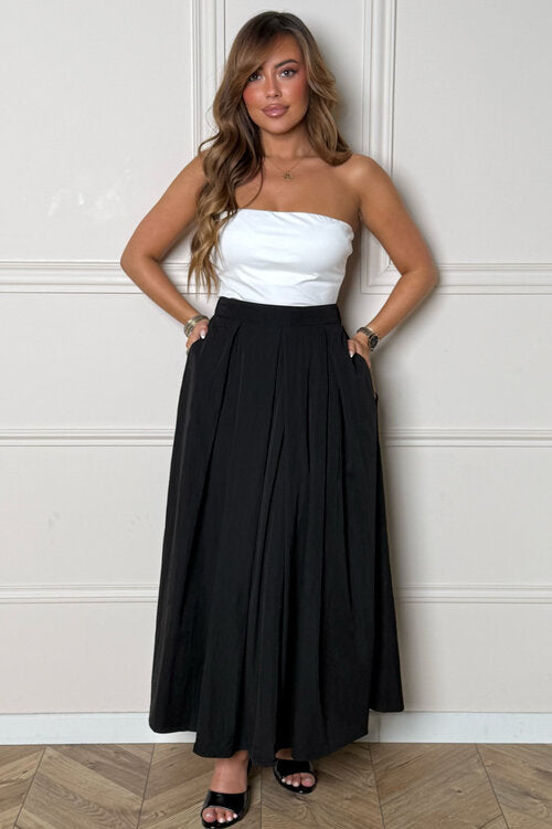 Style décontracté jupe longue femme avec poches - Blooshop

