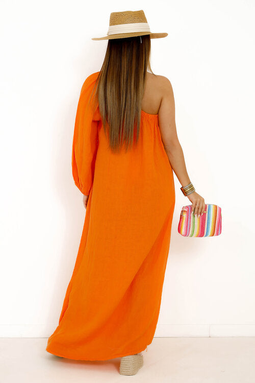 Robe en Lin Une Manche