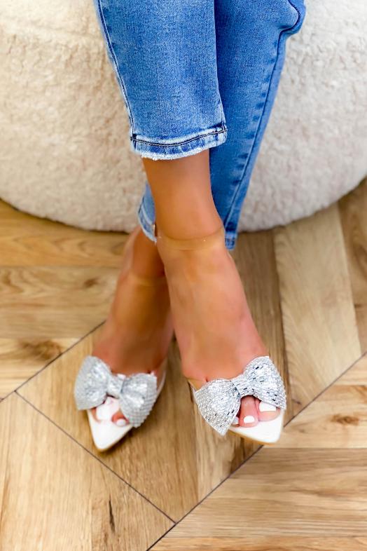 Escarpins Nœud Femme Blanc