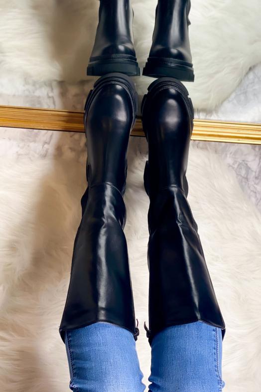 Bottes Femme Elastique Noir