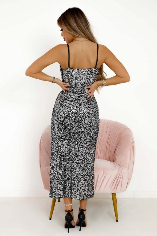 Robe Droite Sequins Femme