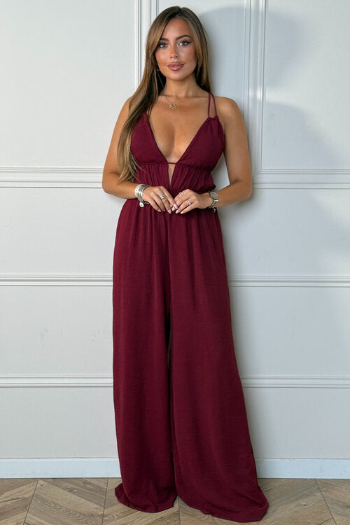 Combi Pantalon Ample Dos Croisé Femme