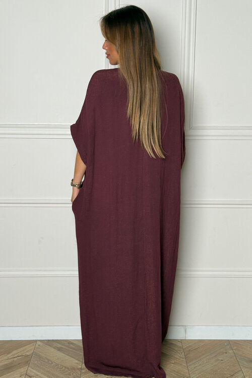 Robe Ample Col V + Pierres Femme