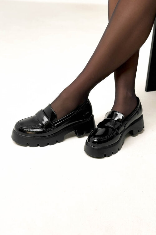Mocassins Vernis Plateforme Femme
