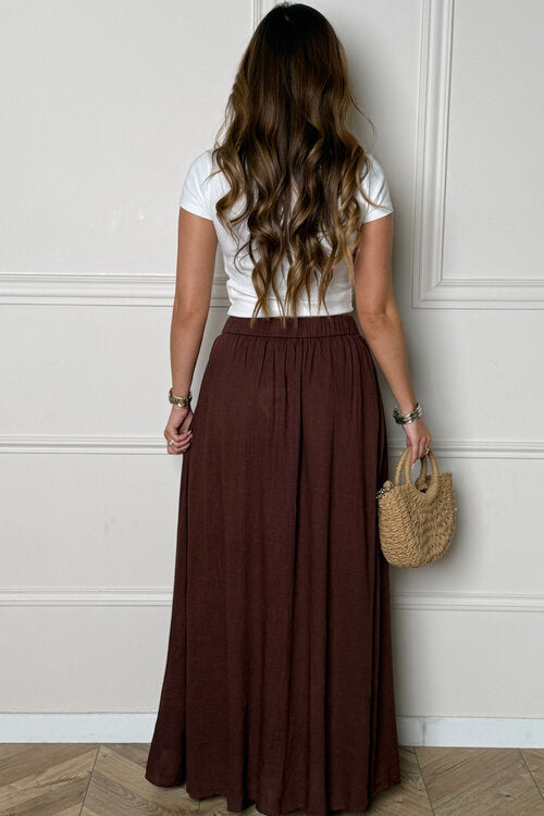 Jupe Longue en Lin + Poches Femme
