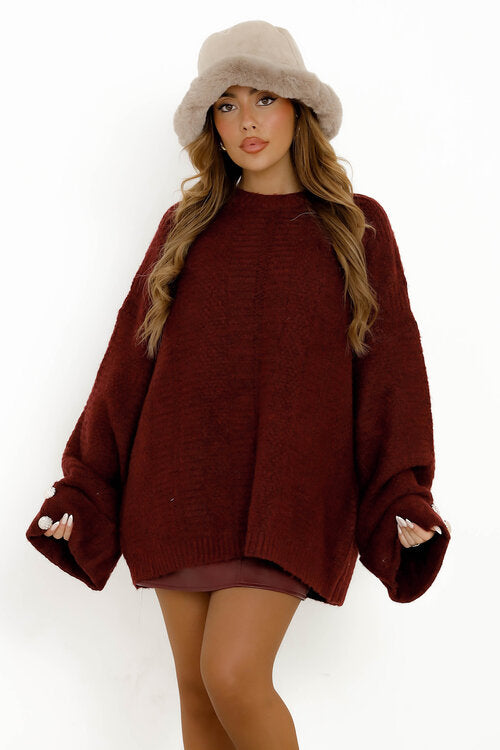 Pull Manches Revers Boutonné Femme