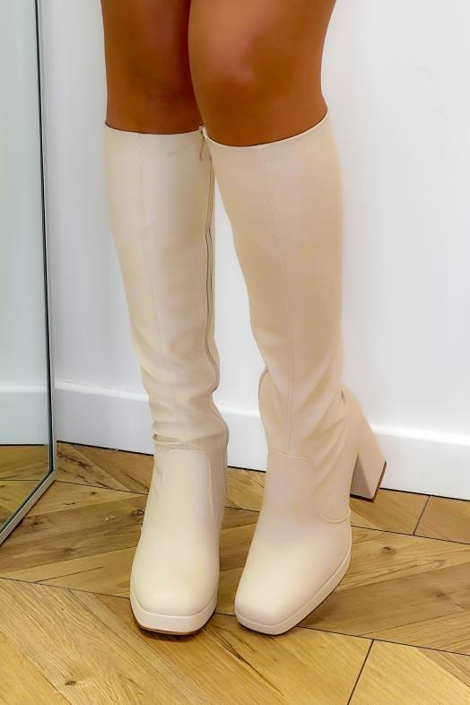 Bottes Talons Carré à Plateforme Femme