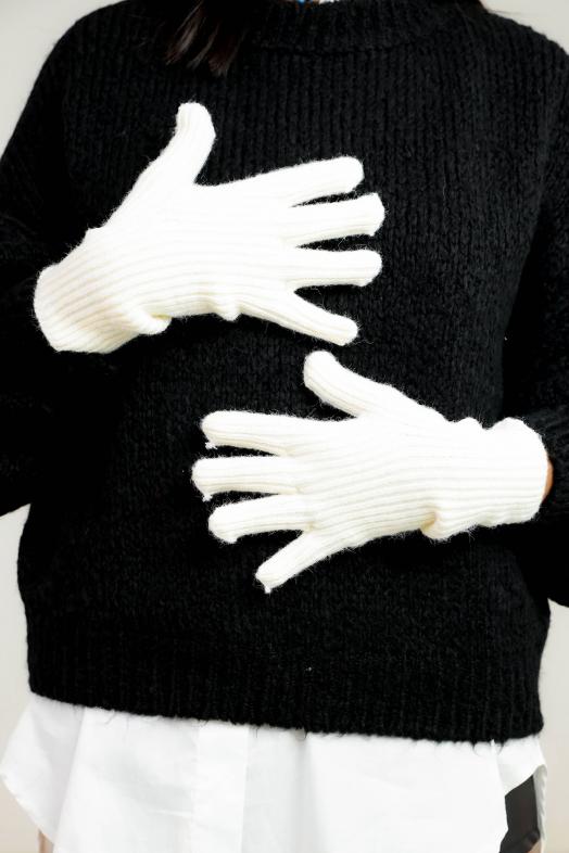 Gants Montants Femme Crème