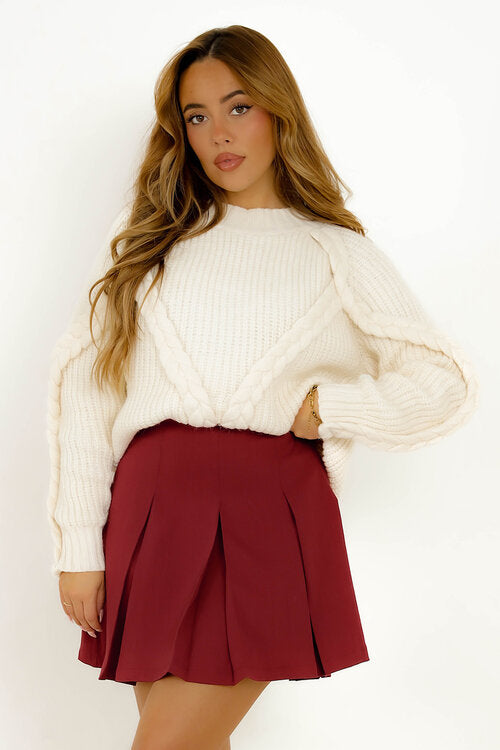 Pull Col Rond Torsades Femme
