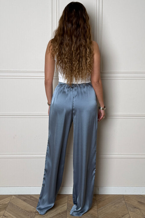 Pantalon Coupe Droite Satiné Femme