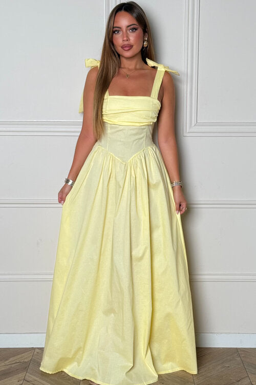 Robe Maxi Bretelles Noeud Femme