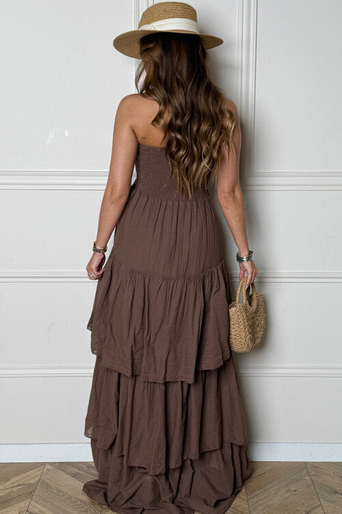 Robe Bustier à Volants