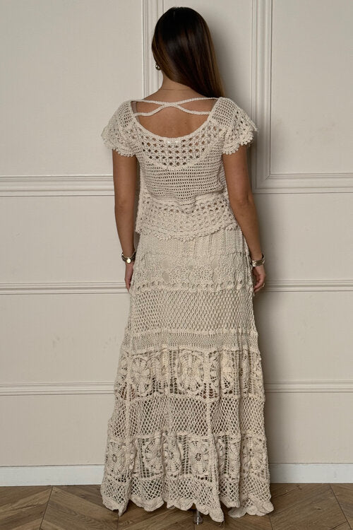 Ensemble Crochet Top + Jupe Femme