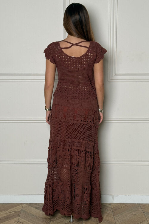 Ensemble Crochet Top + Jupe Femme