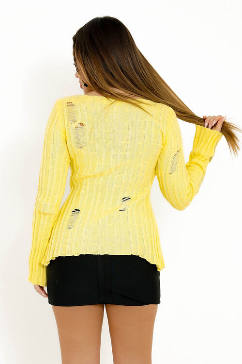 Top Ajouré Boutonné