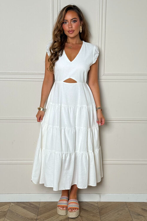 Robe Col V Asymétrique