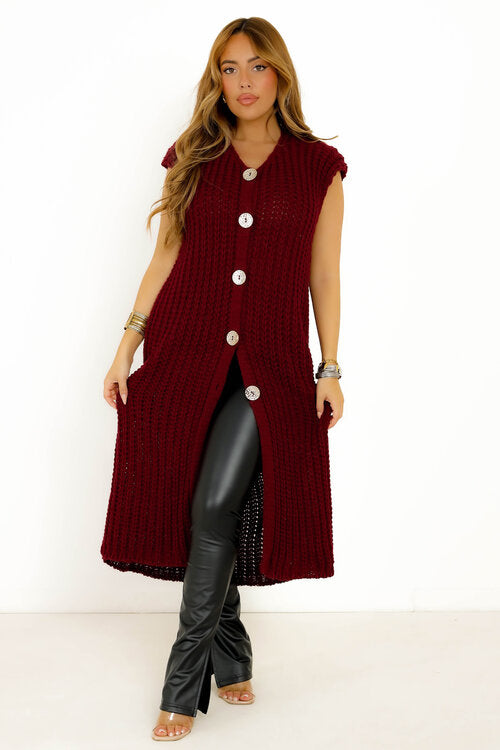 Gilet Long Sans Manches Femme