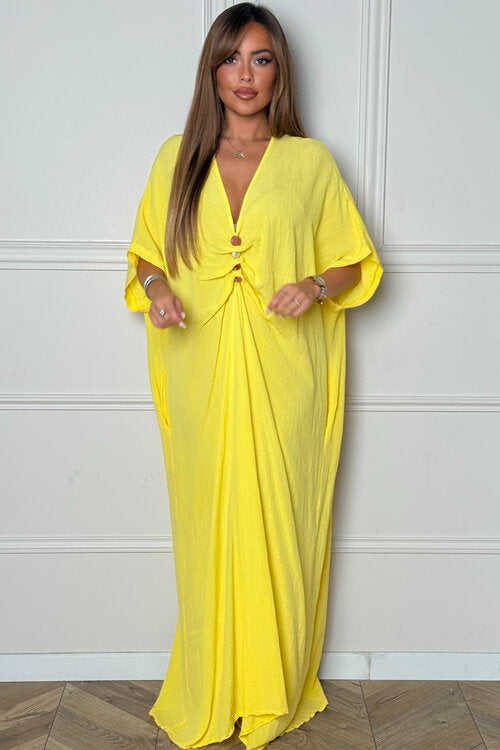Robe Ample Col V + Pierres Femme
