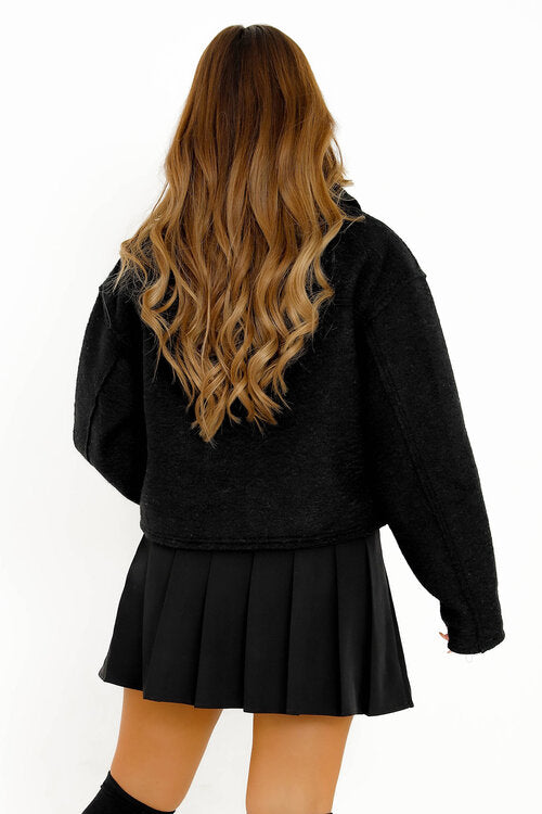 Blouson à Zip Effet Laine