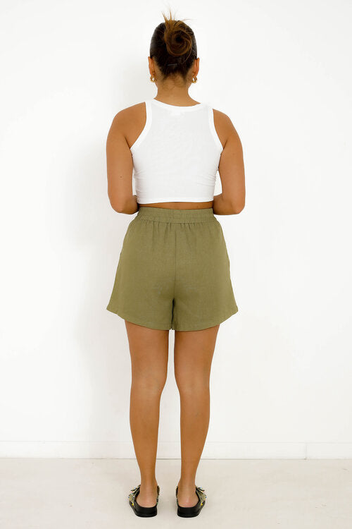 Short en Lin + Poches Femme