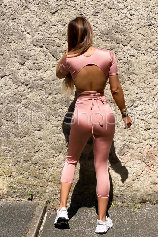 Ensemble Femme Top + Legging Rose