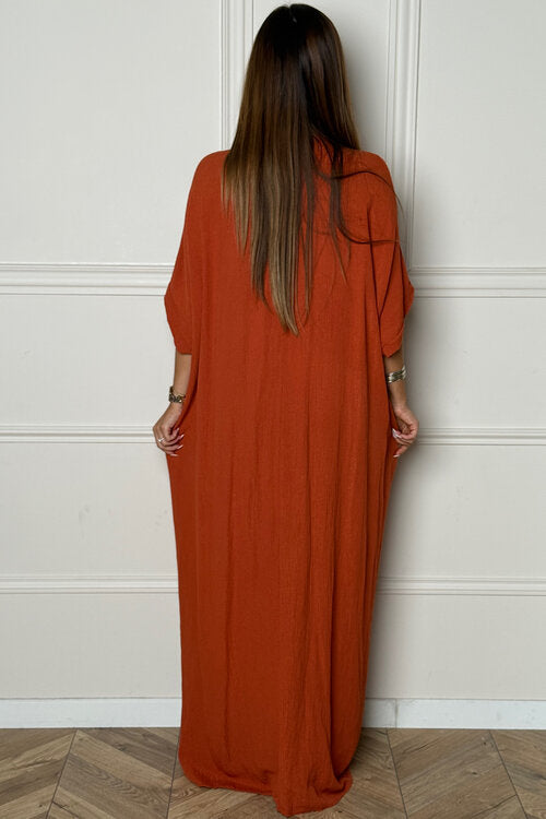 Robe Ample Col V + Pierres Femme