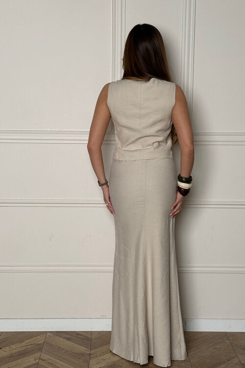 Ensemble Gilet Boutonné + Jupe Sirène