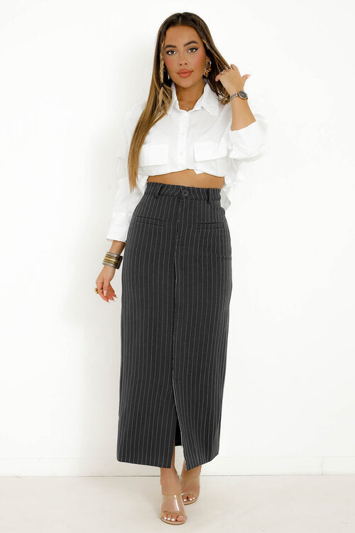Jupe Tailleur Rayée