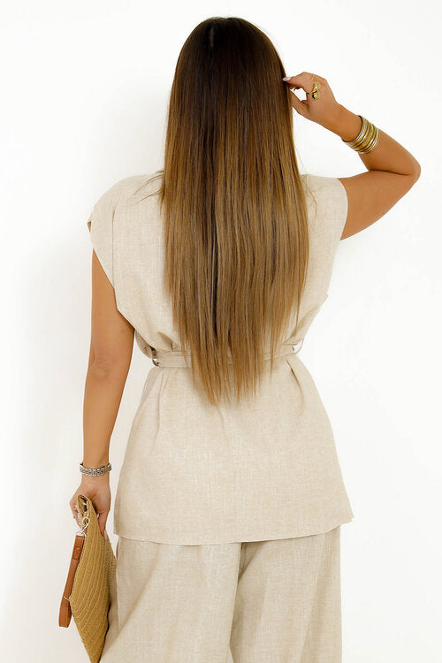 Blazer Sans Manches en Lin