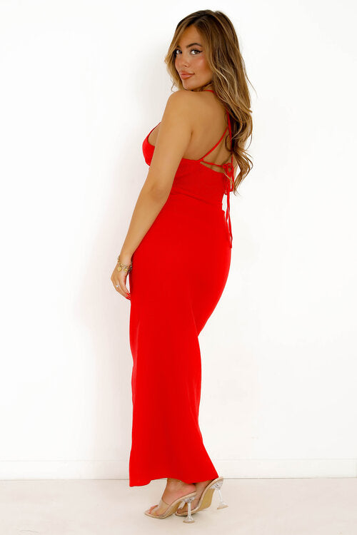 Robe en Lin Décolleté Noué