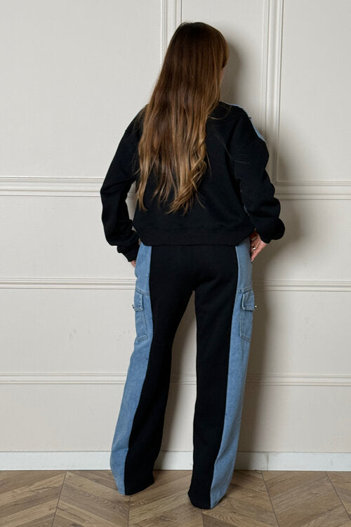 Ensemble Denim Bimatière Sweat + Jogging Femme