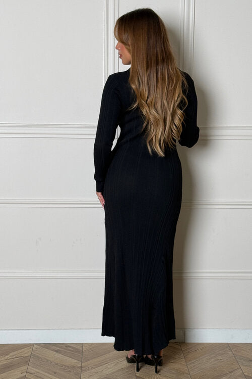 Robe Manches Longues Boutons + Poches Femme