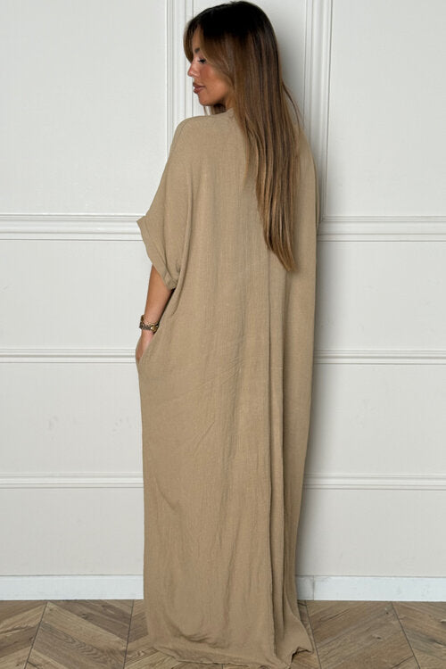 Robe Ample Col V + Pierres Femme