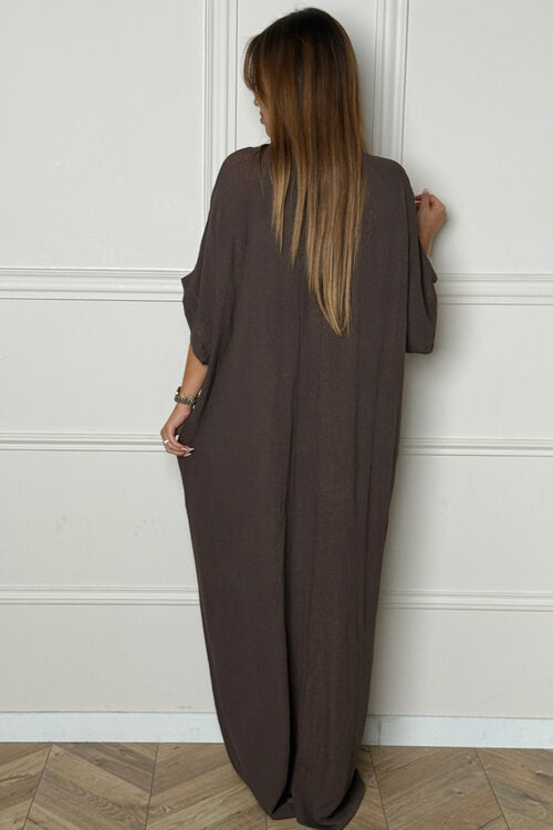 Robe Ample Col V + Pierres Femme