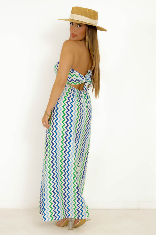 Robe Bustier Zigzag Dos Noué