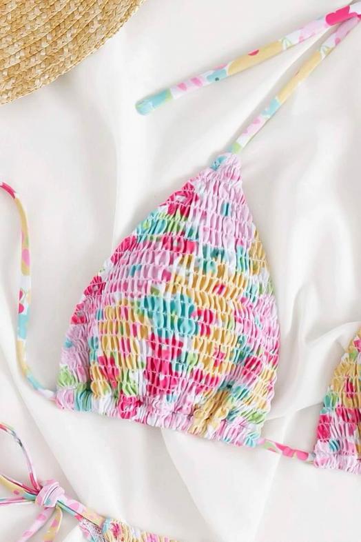 Maillot de Bain Fleuri Femme Multicolore