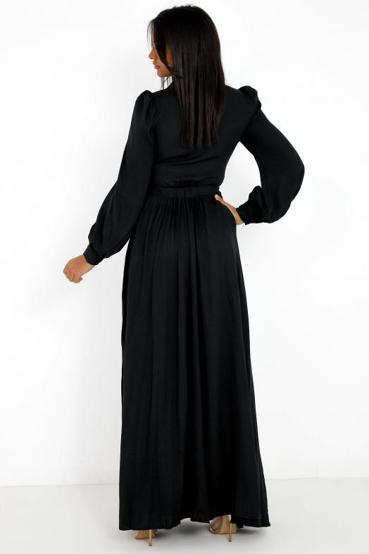 Robe Bas Plissé Femme Noir