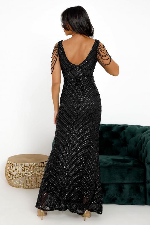 Robe Paillettes Femmes Noir