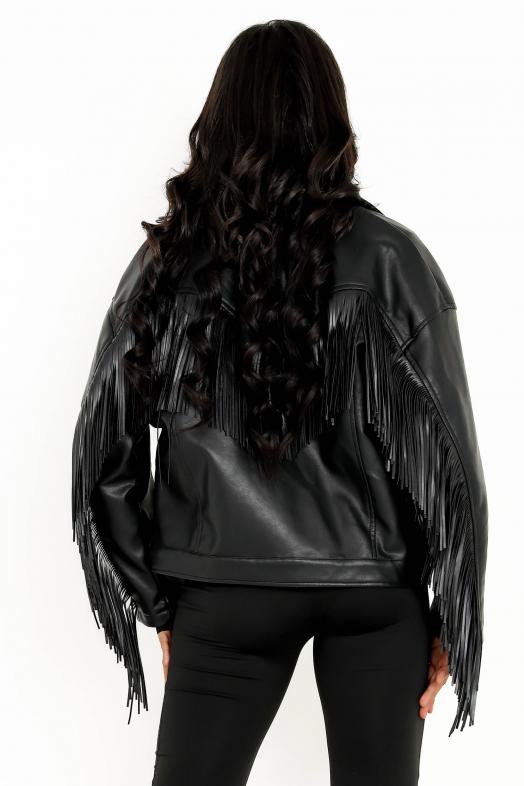 Perfecto à Franges Femme Noir