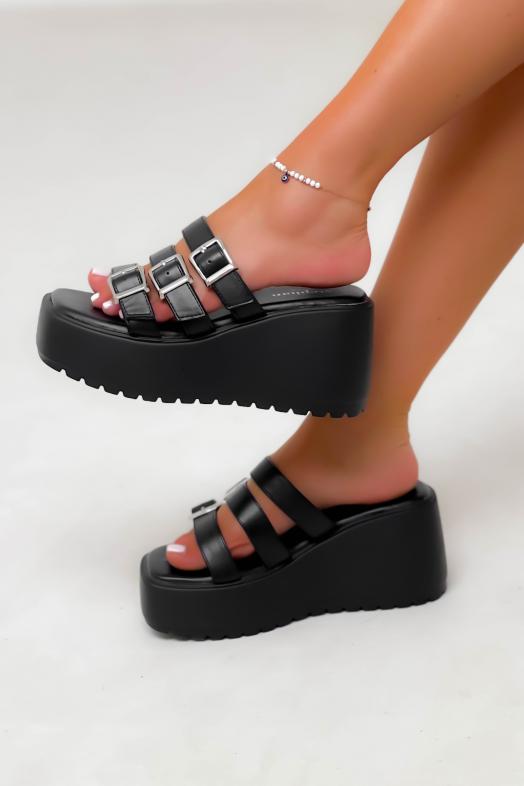 Sandales à Plateforme + Boucles Femme