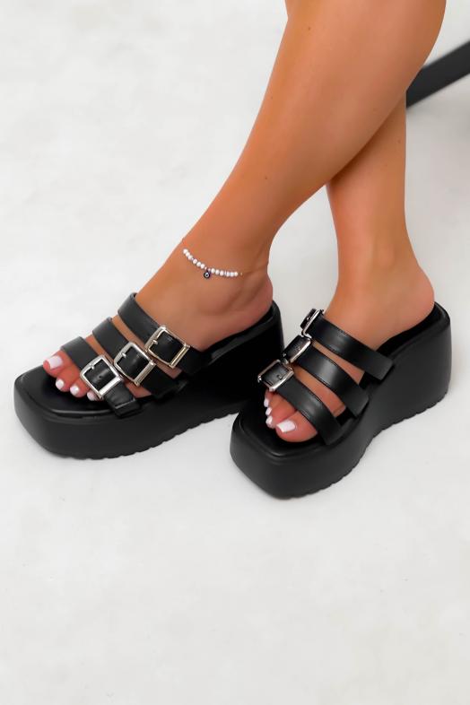 Sandales à Plateforme + Boucles Femme