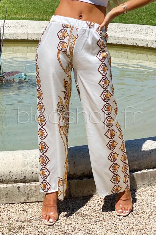 Pantalon Femme Satiné Imprimé